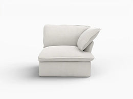 Deluxe Linen Cloud Sectional Sofas Covers | Cloud Sofa Cover Cotton and Linen White Left Seat