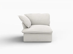 Deluxe Linen Cloud Sectional Sofas Covers | White Sofa Covers for Right Armrest Seat