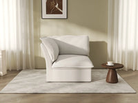 Deluxe Cloud White 1-Seater Single Sofa | 1-Piece, Linen and Cotton Fabric, Washable Covers