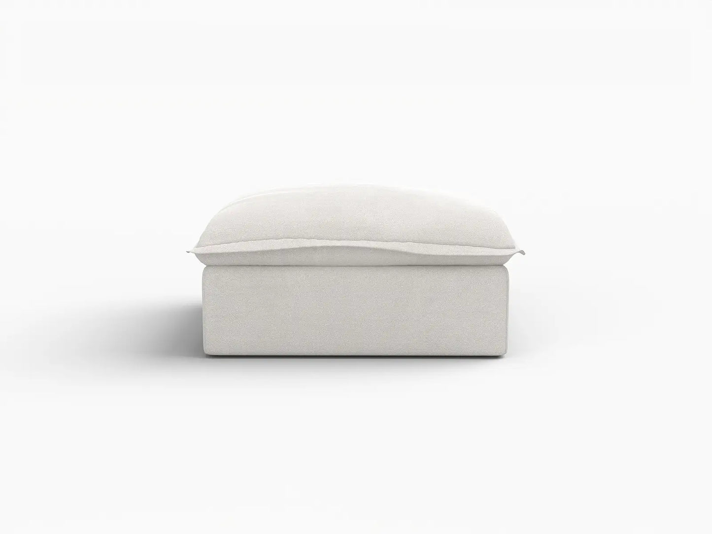 Deluxe Cloud White Storage Ottoman | 1-Piece, Linen and Cotton Fabric, Washable Covers