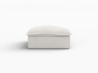 Deluxe Cloud White Storage Ottoman | 1-Piece, Linen and Cotton Fabric, Washable Covers