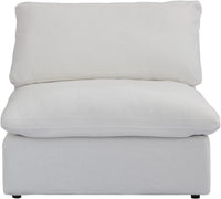 Deluxe Premium Cloud Sectional Sofas | White Cotton and Linen Armless Single Sofa 1-seater