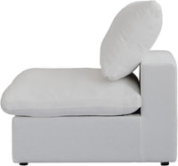 Deluxe Premium Cloud Sectional Sofas | White Cotton and Linen Armless Single Sofa 1-seater