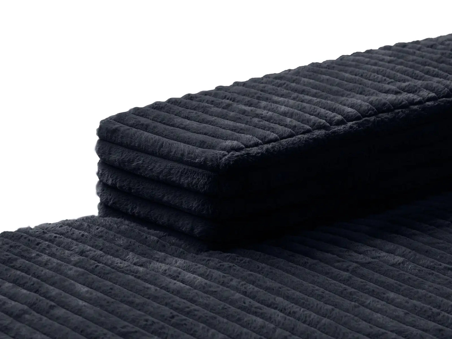 Essential 1-Seater Black Small Space Single Sofa | 1-Piece, Corduroy Fabric, Chaise-Style Comfort, Compact Design