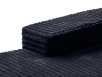 Essential 1-Seater Black Small Space Single Sofa | 1-Piece, Corduroy Fabric, Chaise-Style Comfort, Compact Design