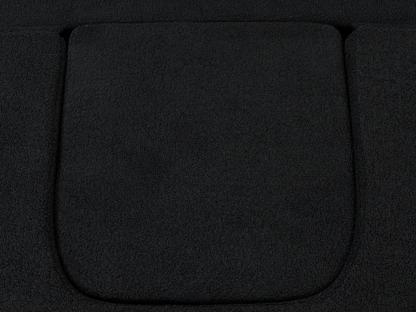 Essential 1-Seater Black Small Space Single Sofa | Teddy Velvet Fabric, Includes Ottoman, Convertible Sleeper Design