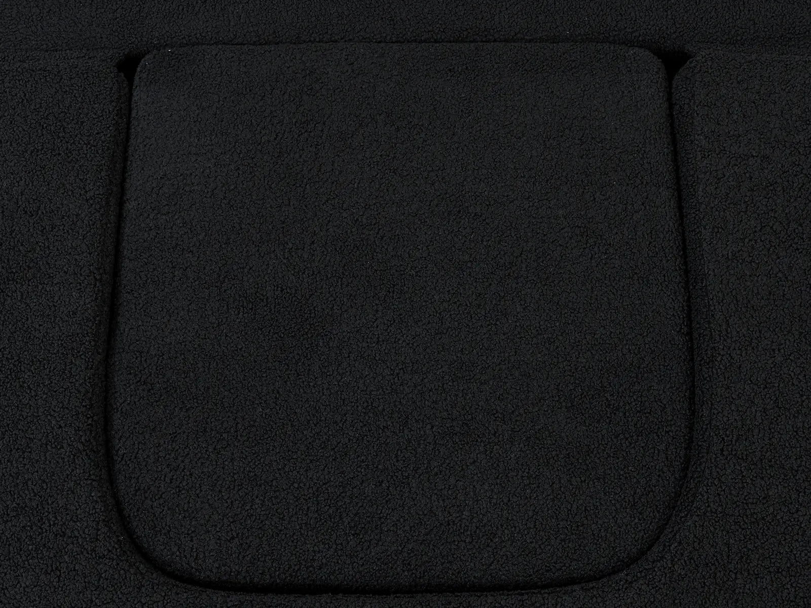 Essential 1-Seater Black Small Space Single Sofa | Teddy Velvet Fabric, Includes Ottoman, Convertible Sleeper Design