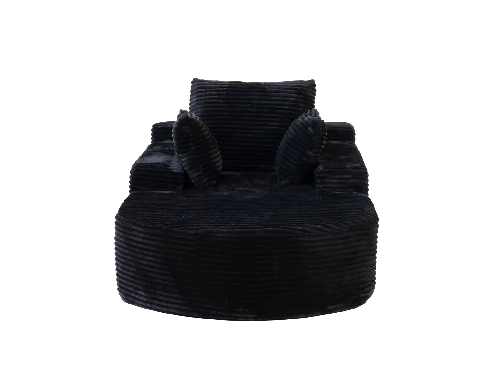 Essential 1-Seater Black Small Space Single Sofa | 1-Piece, Corduroy Fabric, Chaise-Style Comfort, Compact Design
