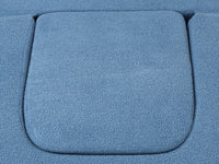 Essential 1-Seater Blue Small Space Single Sofa | Teddy Velvet Fabric, Includes Ottoman, Convertible Sleeper Design