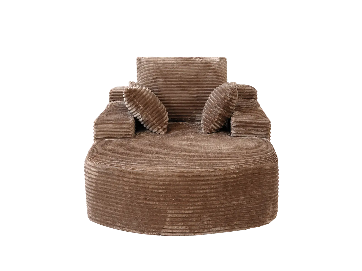 Essential 1-Seater Brown Small Space Single Sofa | 1-Piece, Corduroy Fabric, Chaise-Style Comfort, Compact Design