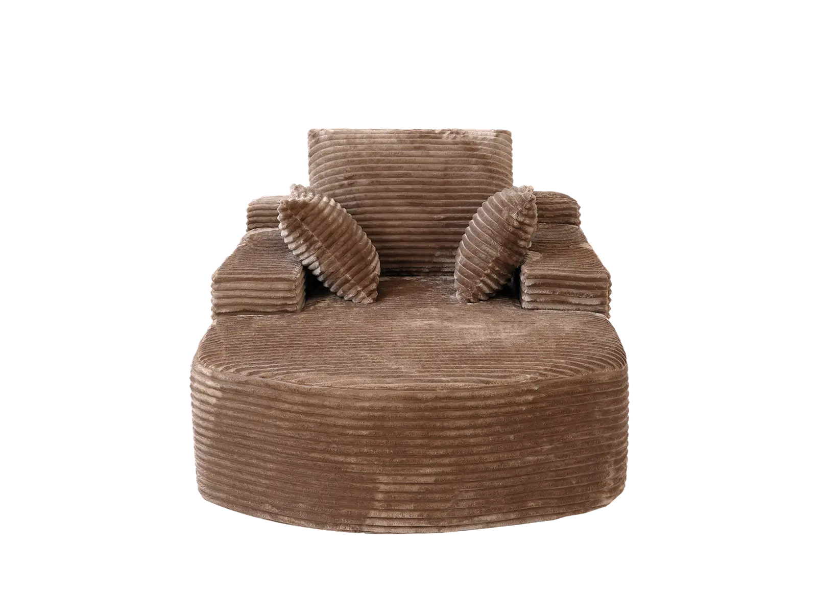 Essential 1-Seater Brown Small Space Single Sofa | 1-Piece, Corduroy Fabric, Chaise-Style Comfort, Compact Design