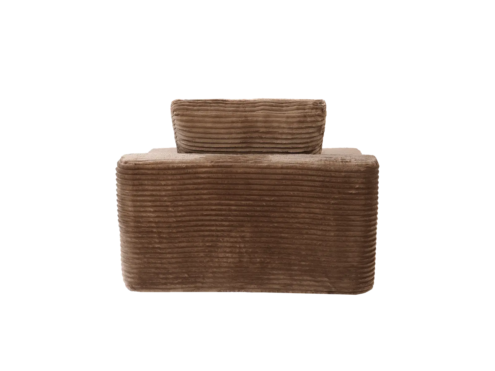 Essential 1-Seater Brown Small Space Single Sofa | 1-Piece, Corduroy Fabric, Chaise-Style Comfort, Compact Design
