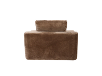 Essential 1-Seater Brown Small Space Single Sofa | 1-Piece, Corduroy Fabric, Chaise-Style Comfort, Compact Design