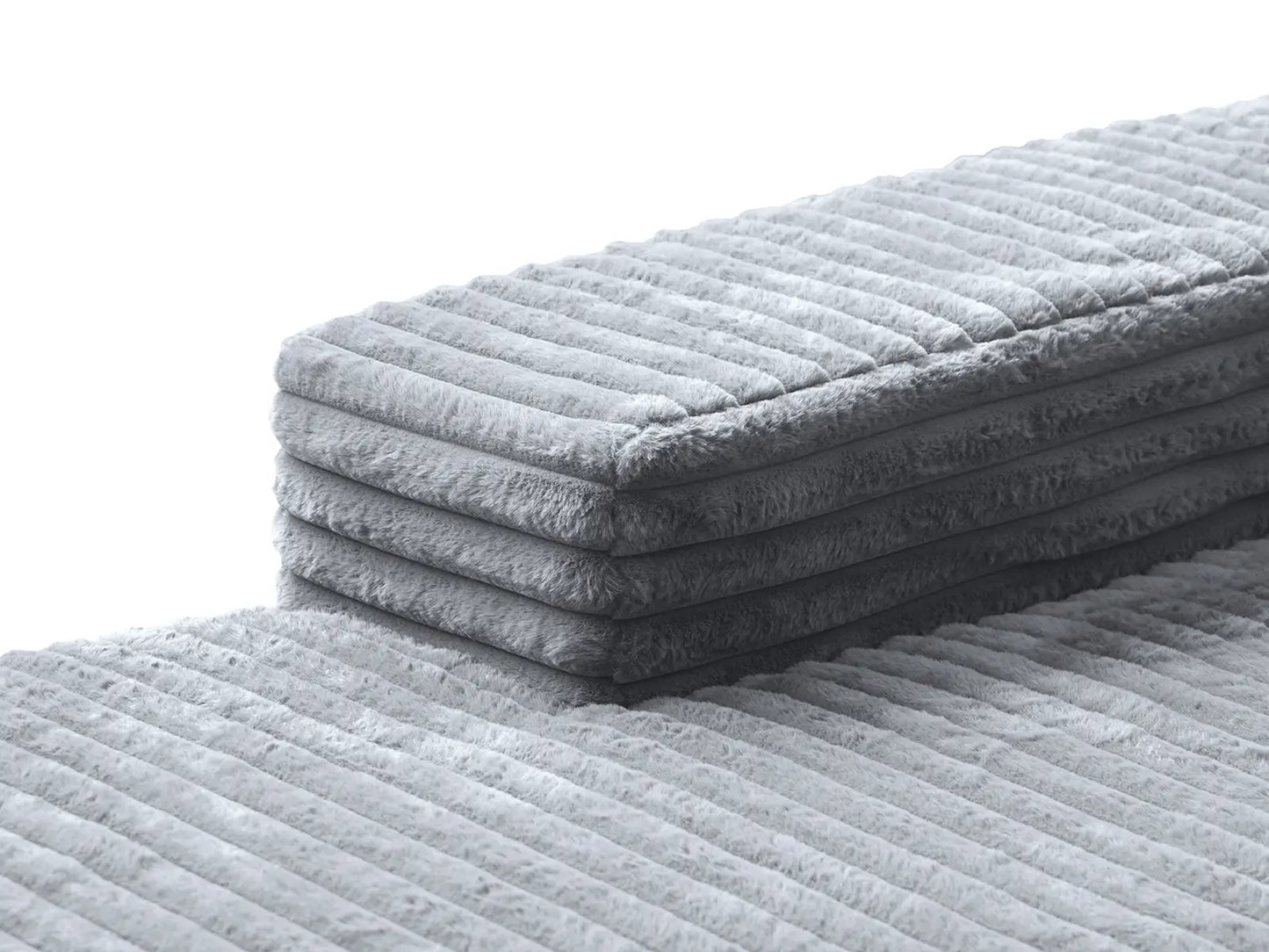 Essential 1-Seater Light Grey Small Space Single Sofa | 1-Piece, Corduroy Fabric, Chaise-Style Comfort, Compact Design
