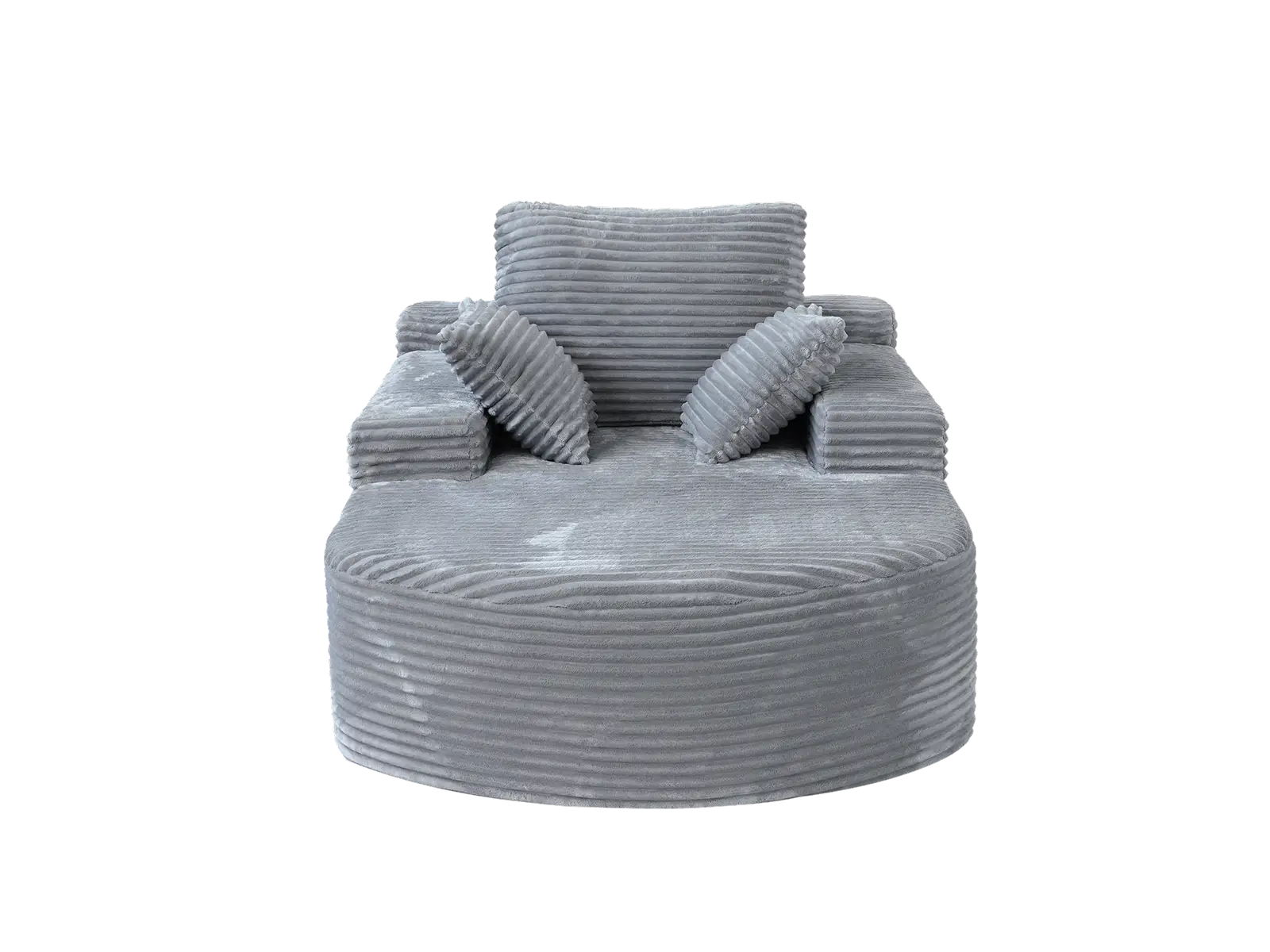 Essential 1-Seater Light Grey Small Space Single Sofa | 1-Piece, Corduroy Fabric, Chaise-Style Comfort, Compact Design
