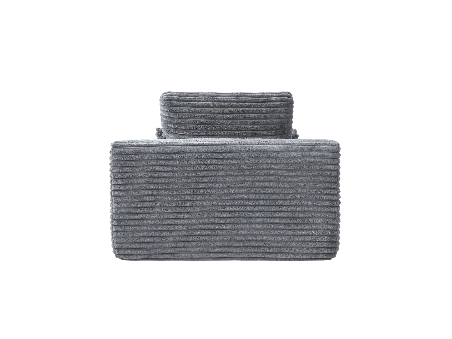 Essential 1-Seater Light Grey Small Space Single Sofa | 1-Piece, Corduroy Fabric, Chaise-Style Comfort, Compact Design