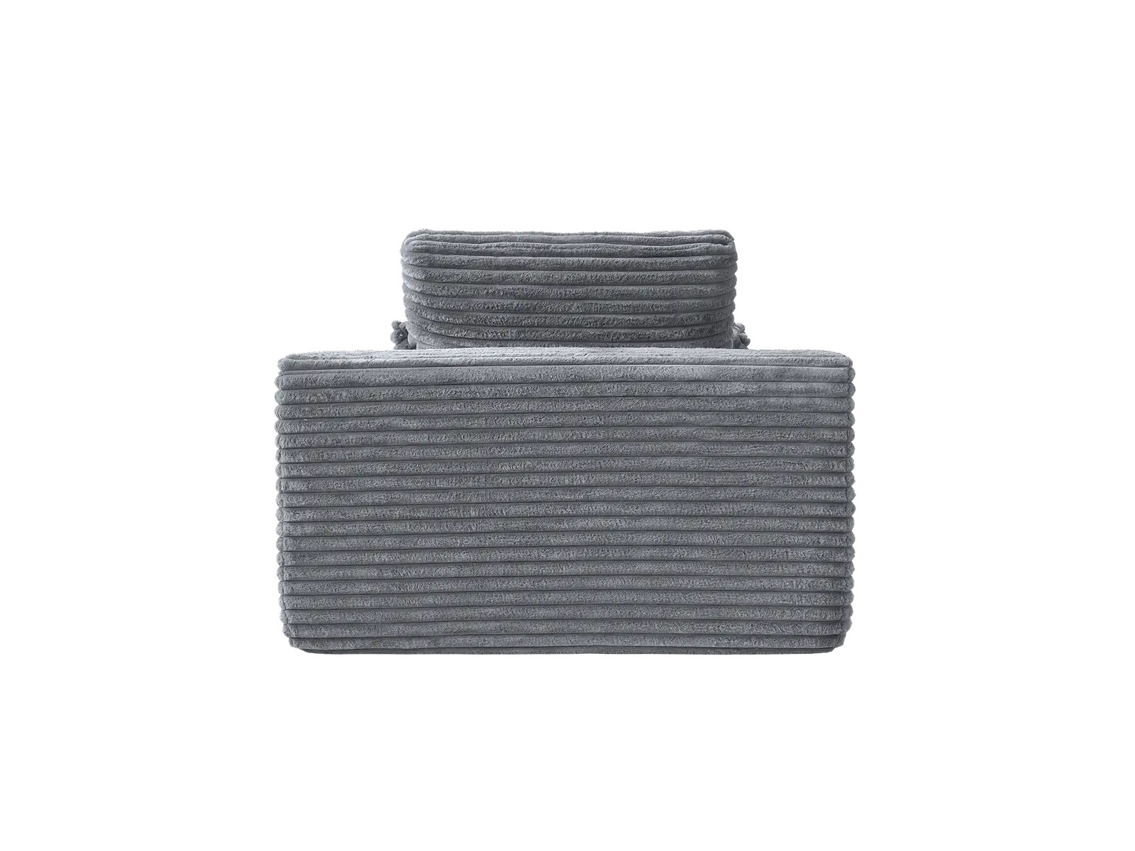 Essential 1-Seater Light Grey Small Space Single Sofa | 1-Piece, Corduroy Fabric, Chaise-Style Comfort, Compact Design