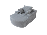Essential 1-Seater Light Grey Small Space Single Sofa | 1-Piece, Corduroy Fabric, Chaise-Style Comfort, Compact Design