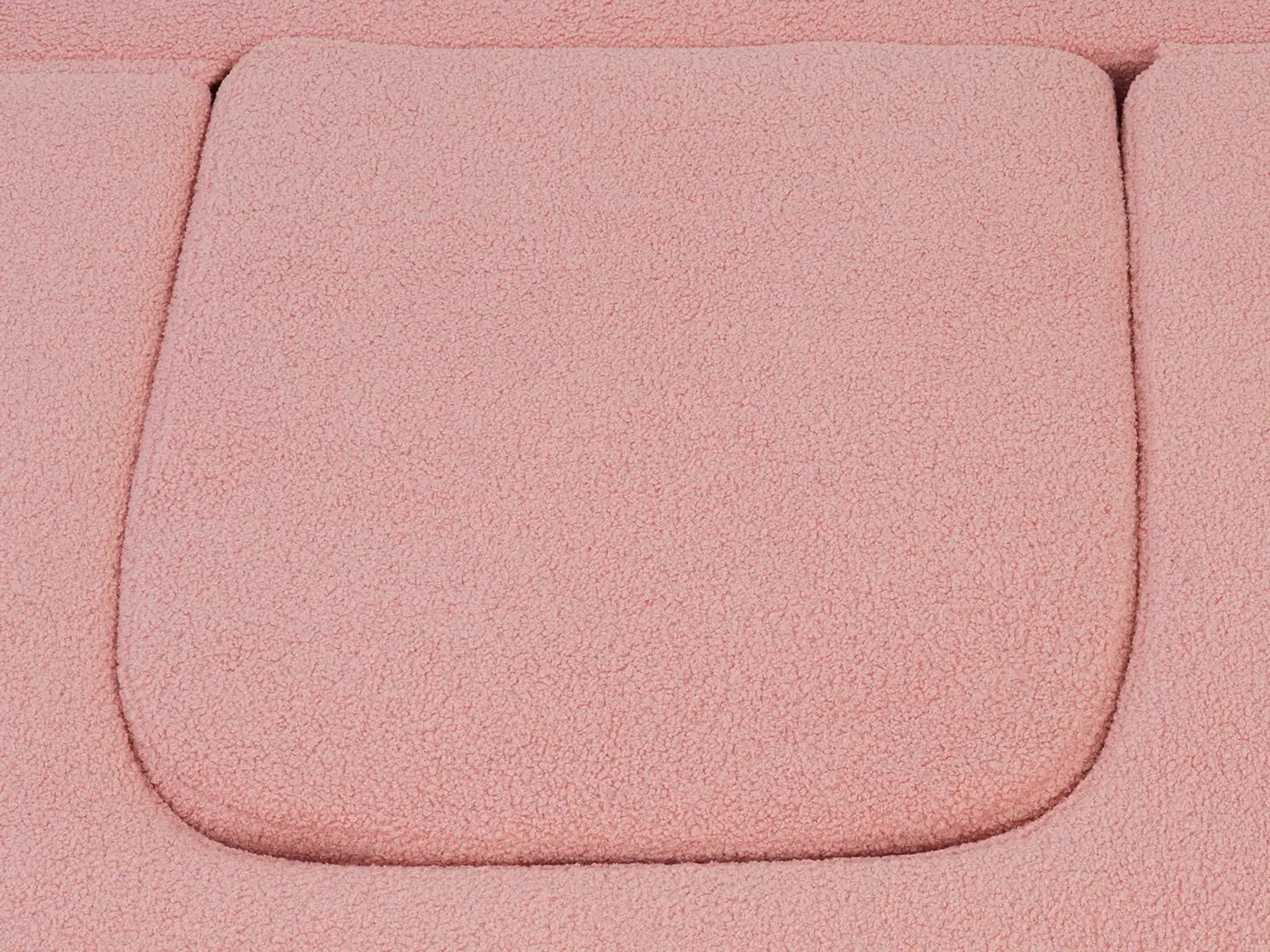 Essential 1-Seater Pink Small Space Single Sofa | Teddy Velvet Fabric, Includes Ottoman, Convertible Sleeper Design
