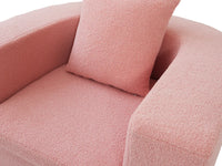 Essential 1-Seater Pink Small Space Single Sofa | Teddy Velvet Fabric, Includes Ottoman, Convertible Sleeper Design