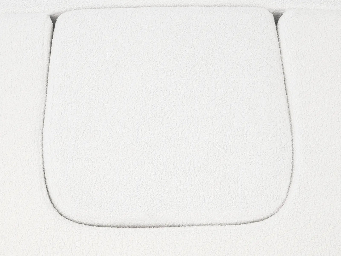 Essential 1-Seater White Small Space Single Sofa | Teddy Velvet Fabric, Includes Ottoman, Convertible Sleeper Design