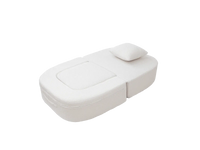 Essential 1-Seater White Small Space Single Sofa | Teddy Velvet Fabric, Includes Ottoman, Convertible Sleeper Design