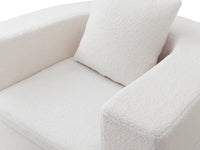 Essential 1-Seater White Small Space Single Sofa | Teddy Velvet Fabric, Includes Ottoman, Convertible Sleeper Design