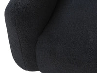 Essential 3-Seater Black Small Space Couch Sectional | 1-Piece, Teddy Velvet Fabric, Apartment Friendly