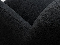 Essential 3-Seater Black Small Space Couch Sectional | 1-Piece, Teddy Velvet Fabric, Apartment Friendly