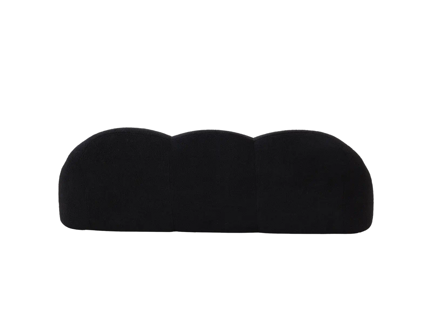 Essential 3-Seater Black Small Space Couch Sectional | 1-Piece, Teddy Velvet Fabric, Apartment Friendly