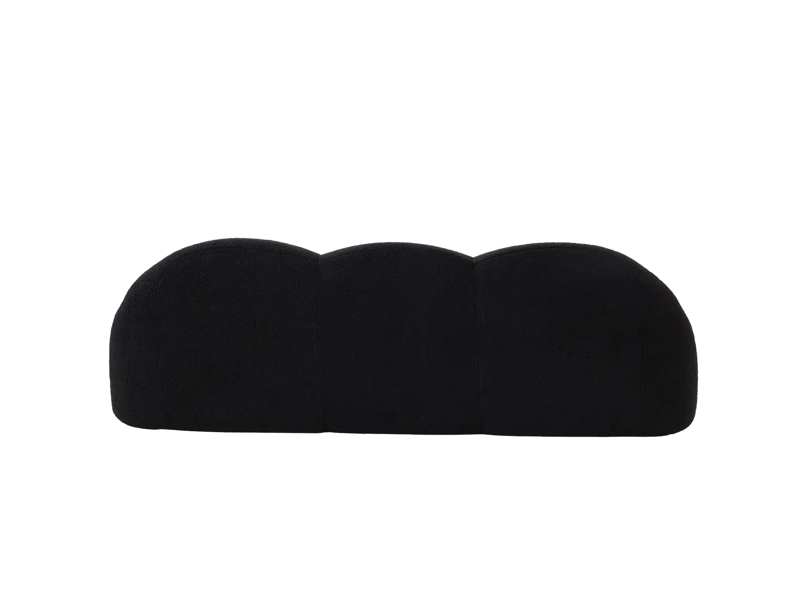 Essential 3-Seater Black Small Space Couch Sectional | 1-Piece, Teddy Velvet Fabric, Apartment Friendly