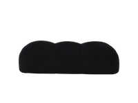 Essential 3-Seater Black Small Space Couch Sectional | 1-Piece, Teddy Velvet Fabric, Apartment Friendly