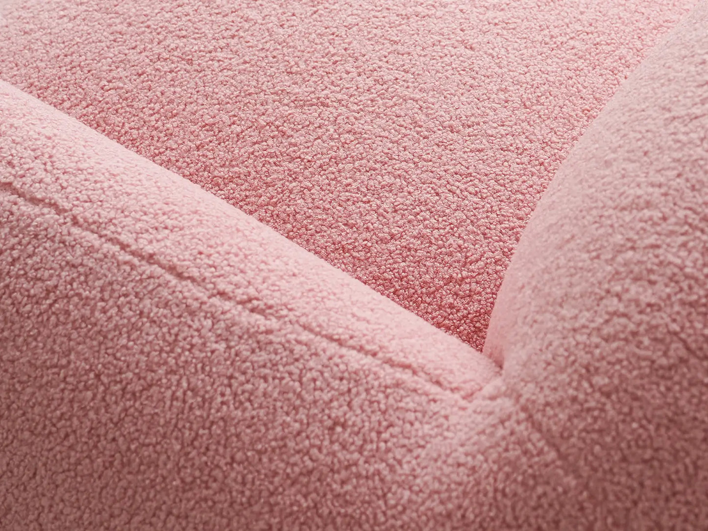 Essential 3-Seater Pink Small Space Couch Sectional | 1-Piece, Teddy Velvet Fabric, Apartment Friendly