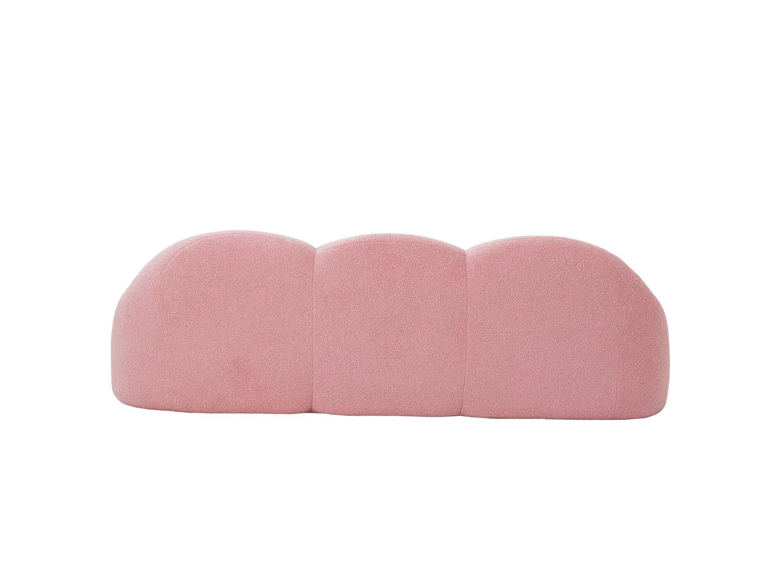 Essential 3-Seater Pink Small Space Couch Sectional | 1-Piece, Teddy Velvet Fabric, Apartment Friendly