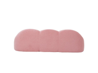 Essential 3-Seater Pink Small Space Couch Sectional | 1-Piece, Teddy Velvet Fabric, Apartment Friendly