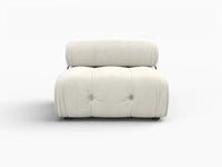 Éther Beige 1-Seater Single Sofa | 1-Piece, Velvet Fabric, Fixed Upholstery