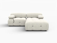 Éther Beige 2-Seater Chaise Sectionals | 3-Piece (includes 1 ottoman), Velvet Fabric, Fixed Upholstery