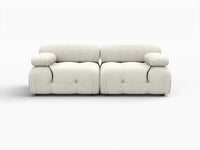 Éther Beige 2-Seater Loveseats | 2-Piece, Velvet Fabric, Fixed Upholstery