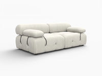 Éther Beige 2-Seater Loveseats | 2-Piece, Velvet Fabric, Fixed Upholstery