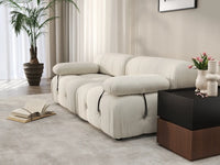 Éther Beige 2-Seater Loveseats | 2-Piece, Velvet Fabric, Fixed Upholstery
