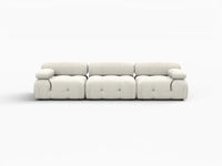 Éther Beige 3-Seater Couch Sectionals | 3-Piece, Velvet Fabric, Fixed Upholstery