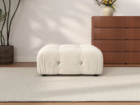 Éther Beige Ottomans | 1-Piece (includes 1 ottoman), Velvet Fabric, Fixed Upholstery