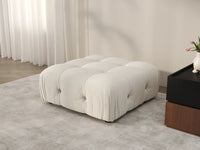 Éther Beige Ottomans | 1-Piece (includes 1 ottoman), Velvet Fabric, Fixed Upholstery