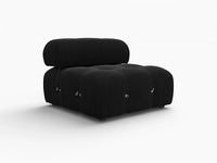 Éther Black 1-Seater Single Sofa | 1-Piece, Velvet Fabric, Fixed Upholstery