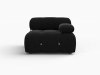 Éther Black 1-Seater Single Sofa | 1-Piece, Velvet Fabric, Fixed Upholstery