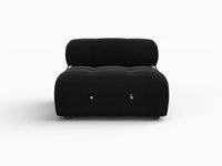 Éther Black 1-Seater Single Sofa | 1-Piece, Velvet Fabric, Fixed Upholstery