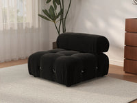Éther Black 1-Seater Single Sofa | 1-Piece, Velvet Fabric, Fixed Upholstery
