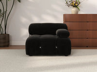 Éther Black 1-Seater Single Sofa | 1-Piece, Velvet Fabric, Fixed Upholstery
