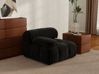 Éther Black 1-Seater Single Sofa | 1-Piece, Velvet Fabric, Fixed Upholstery
