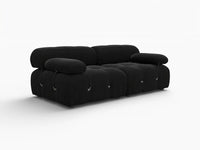 Éther Black 2-Seater Loveseats | 2-Piece, Velvet Fabric, Fixed Upholstery
